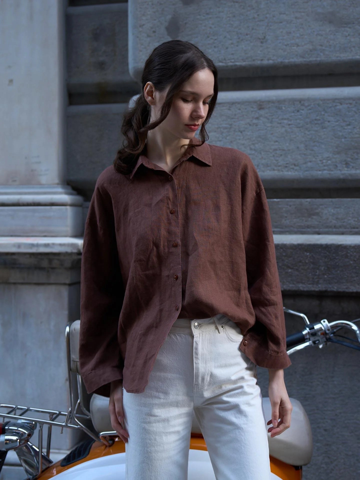 Linen Shirt – Brown