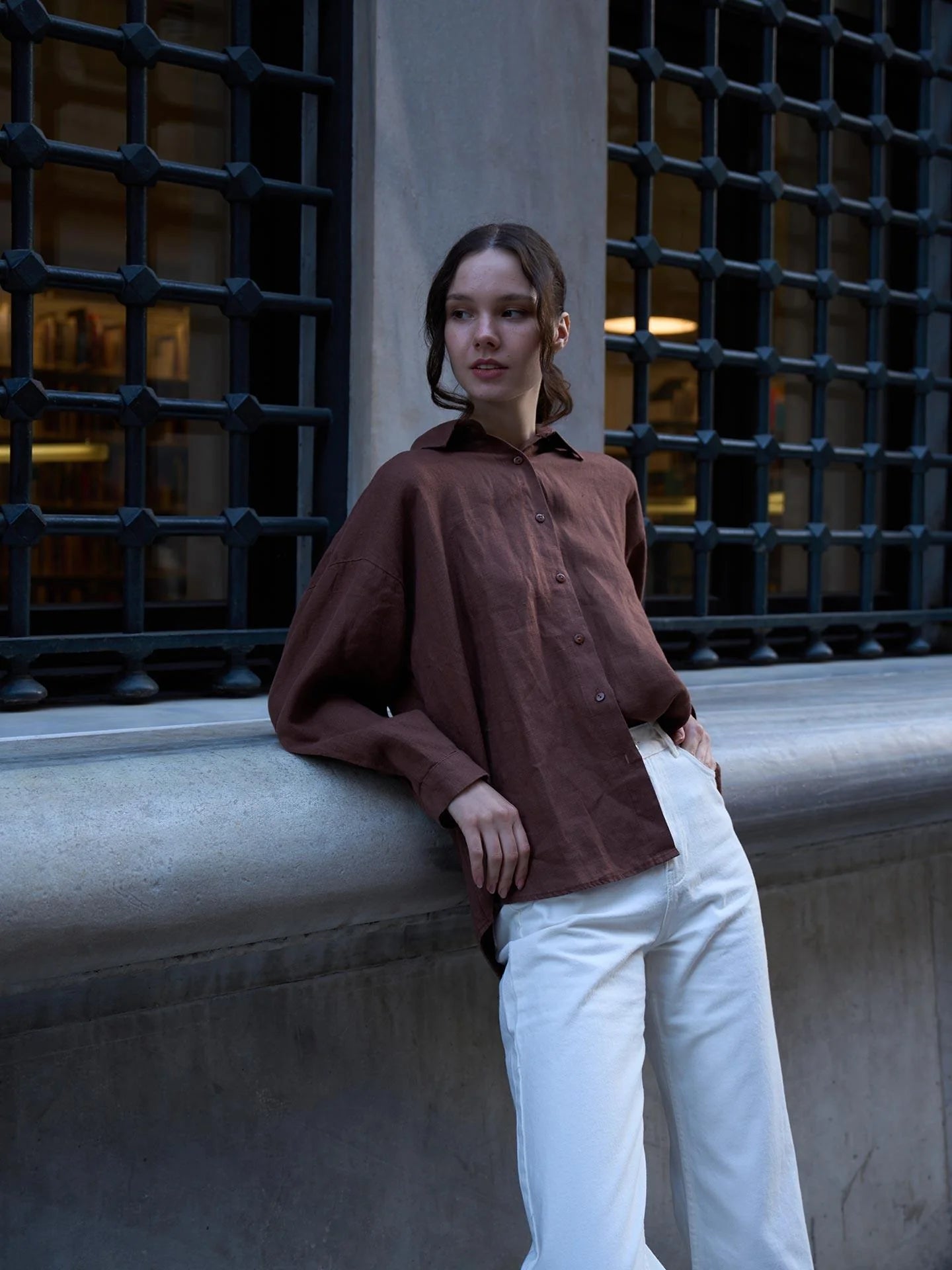 Linen Shirt – Brown