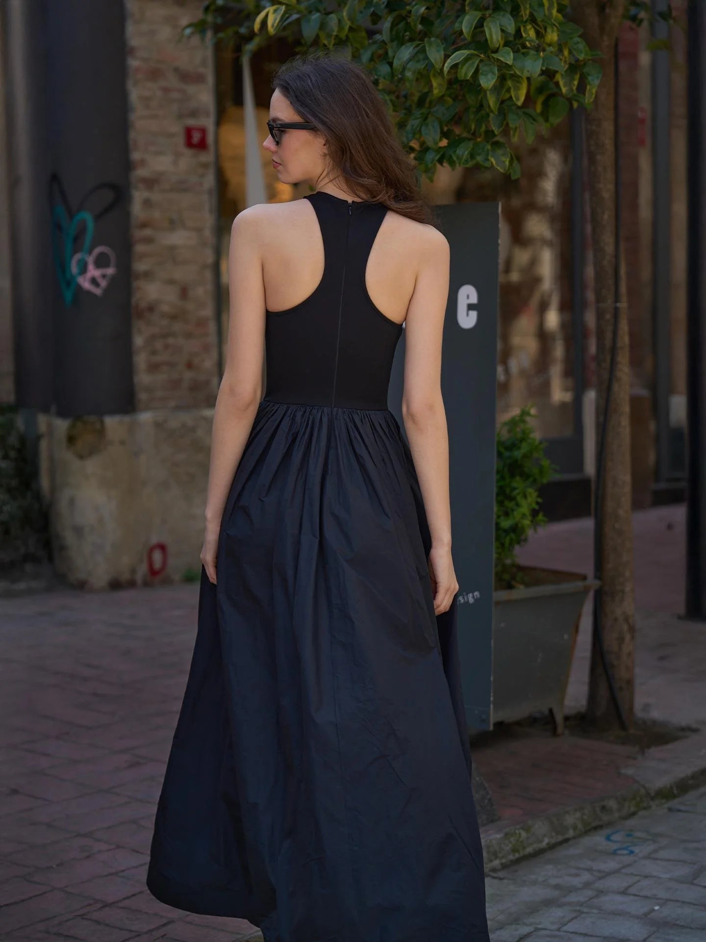 Long Halter Neck Dress – Black
