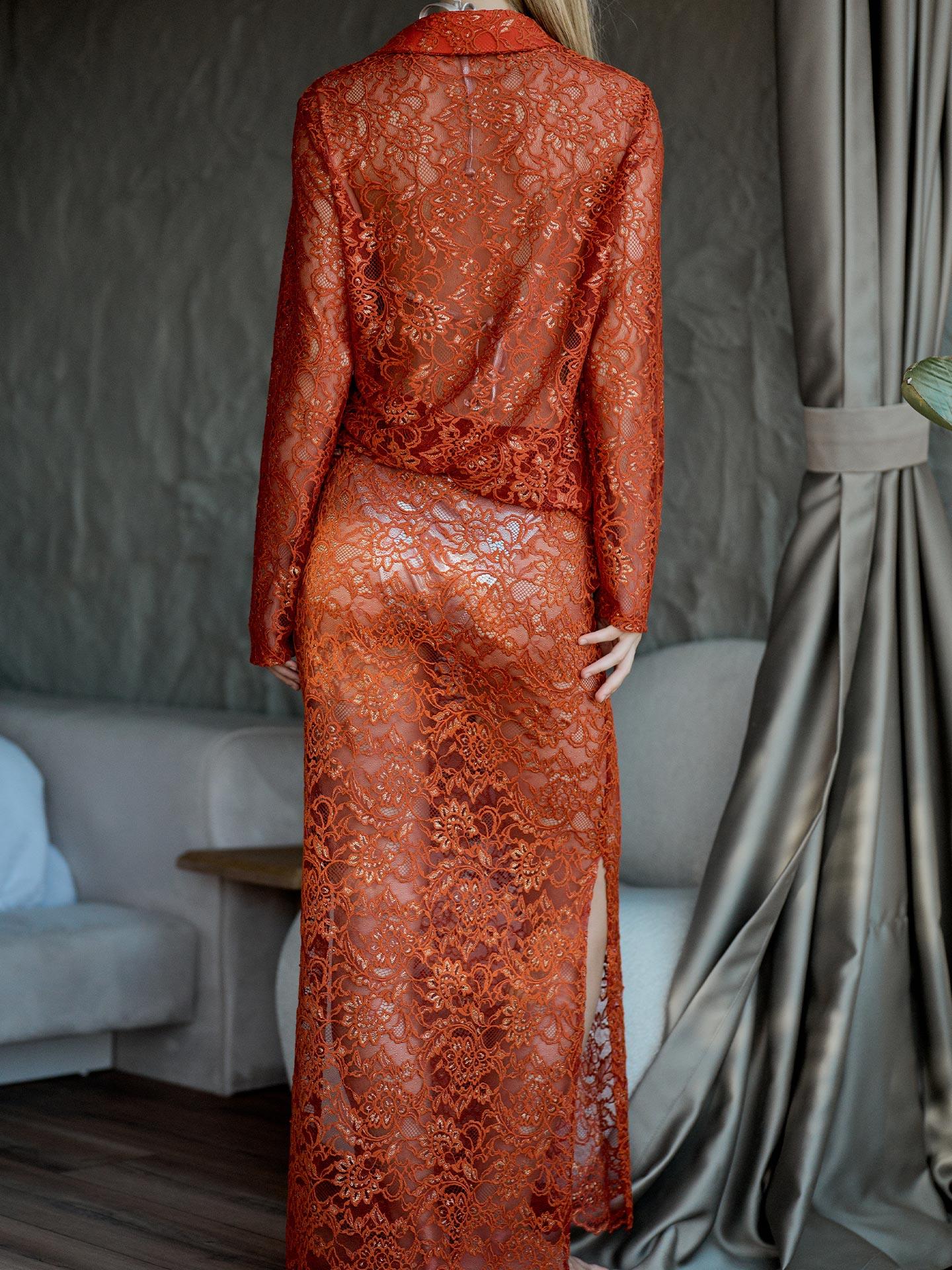 Ruffled Chiffon Beach Kimono – Coral