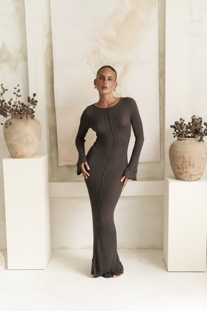 Matias Backless Long Knit Dress