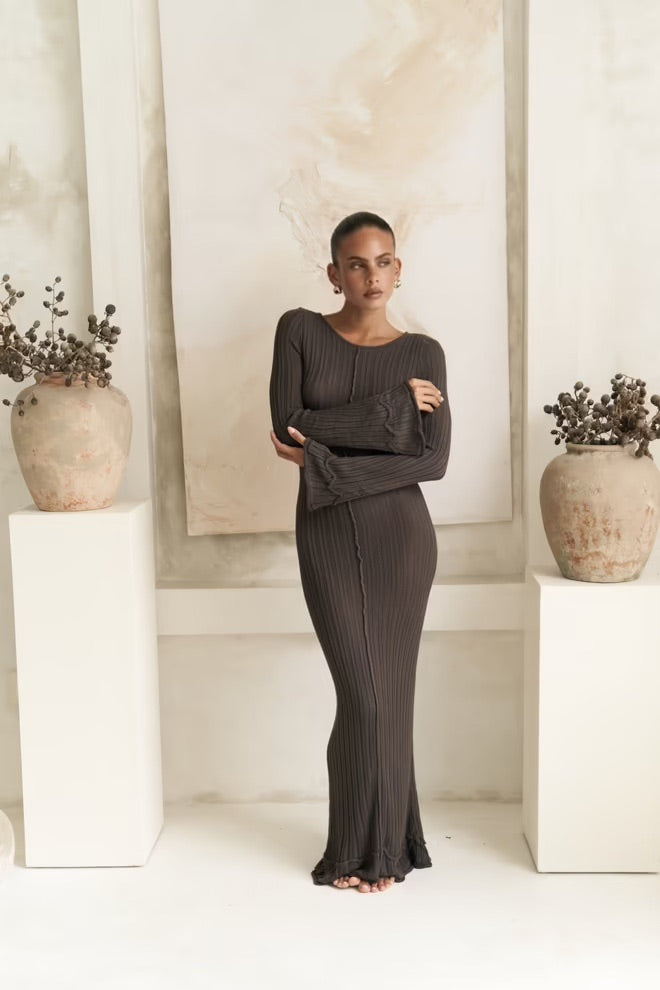 Matias Backless Long Knit Dress