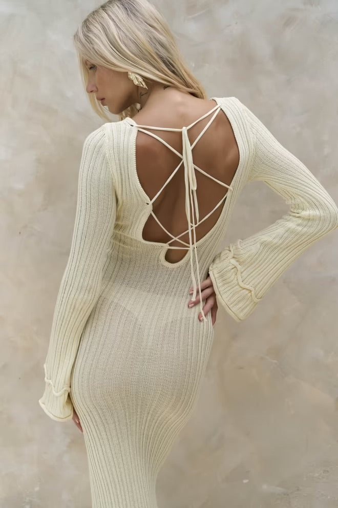 Matias Backless Long Knit Dress
