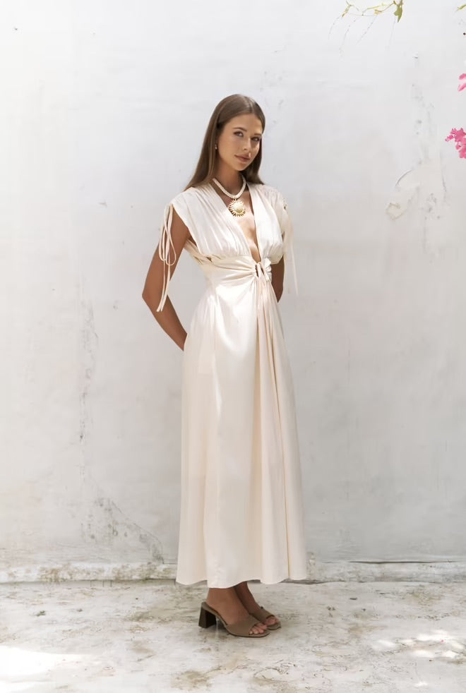 Manarola Long Dress with Ruffle Details