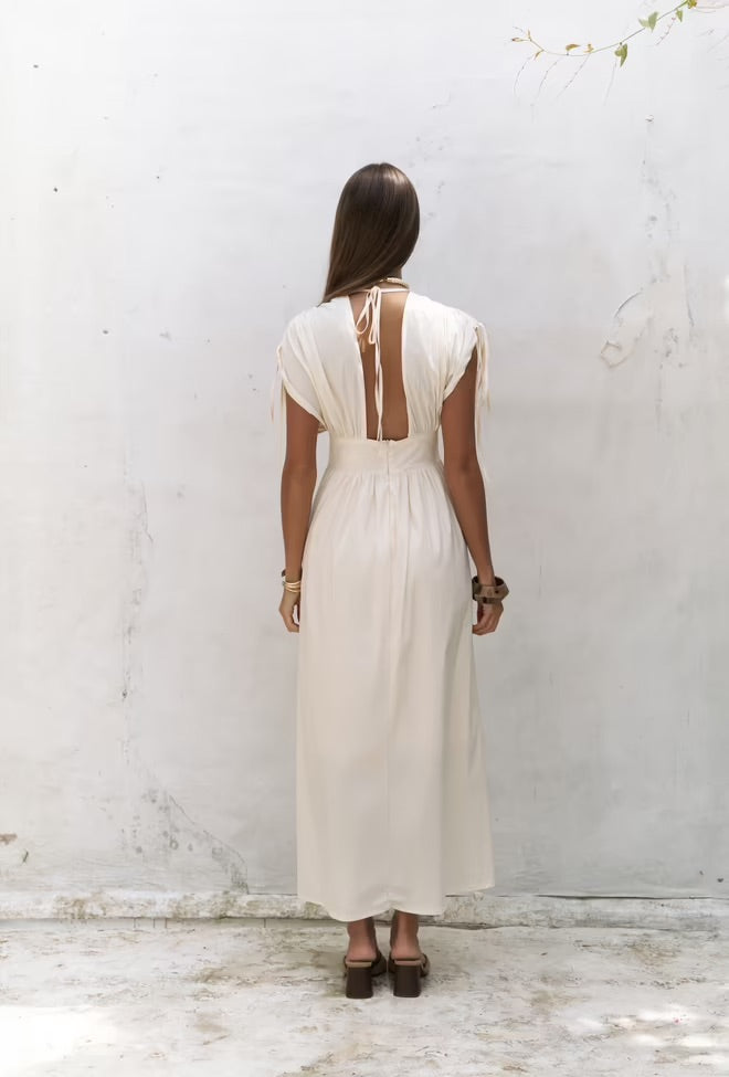 Manarola Long Dress with Ruffle Details