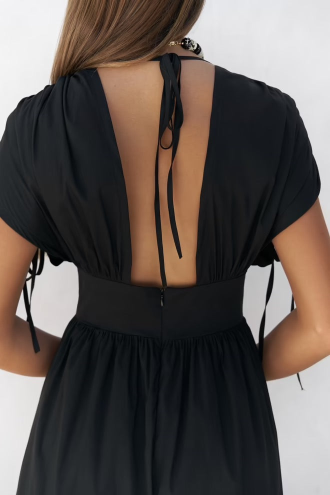 Manarola Long Dress with Ruffle Details