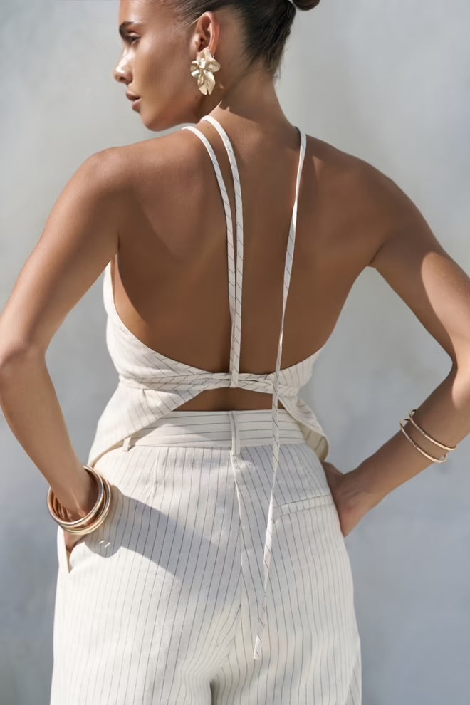 Behin Striped Short Pants Set