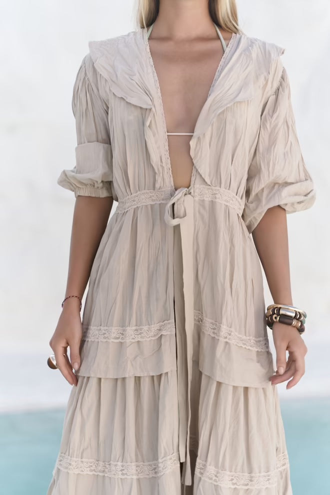 Trieste Long Dress with Lace Details