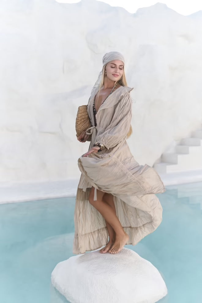 Trieste Long Dress with Lace Details