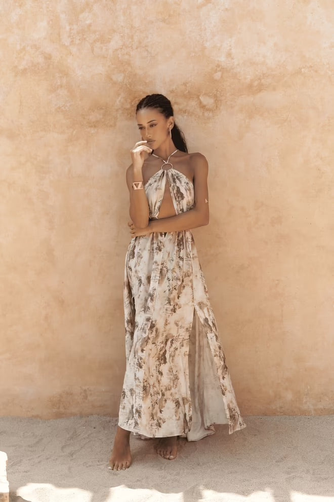 Budhartos Long Dress with Window Details