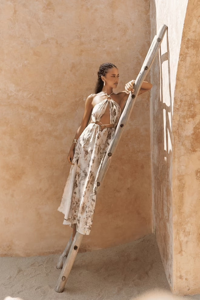 Budhartos Long Dress with Window Details