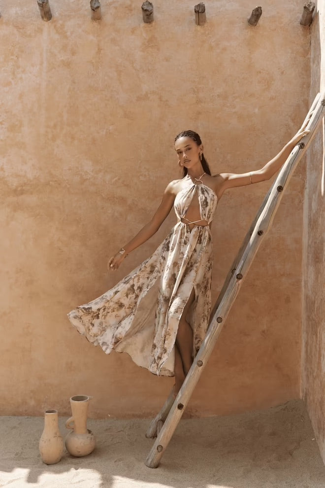 Budhartos Long Dress with Window Details