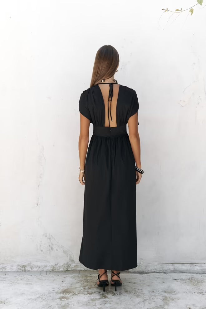 Manarola Long Dress with Ruffle Details