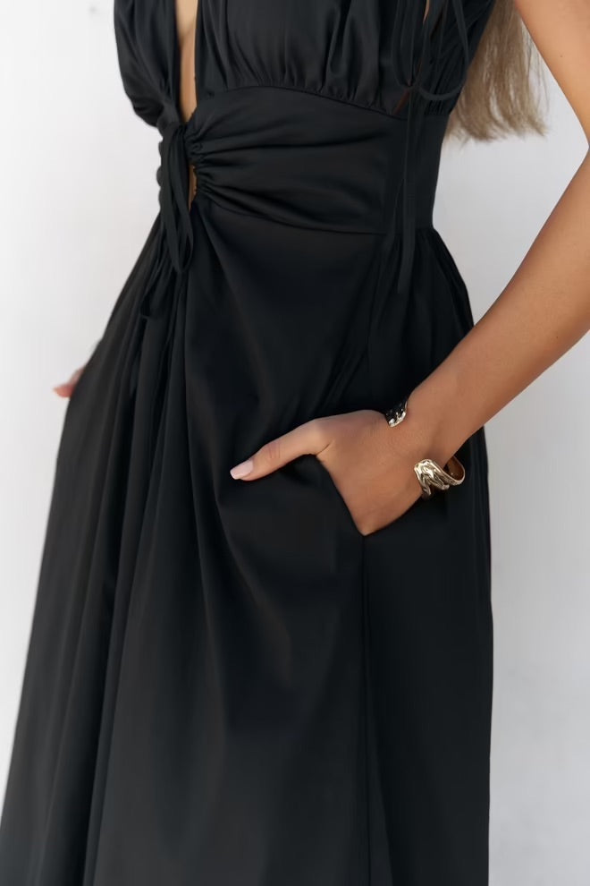 Manarola Long Dress with Ruffle Details